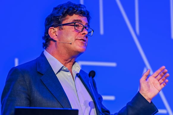 Image of Frank Hester speaking at Intelligent Health UK 2020